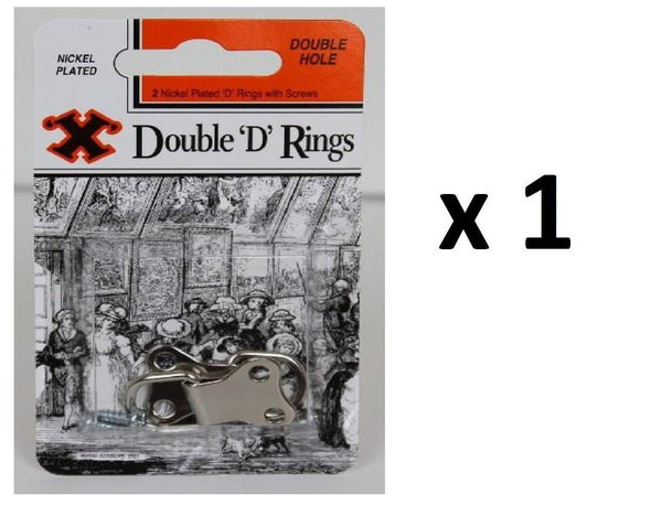 Double D Rings with Screws - SHAW X Nickel Plated 2/Pack FS12859