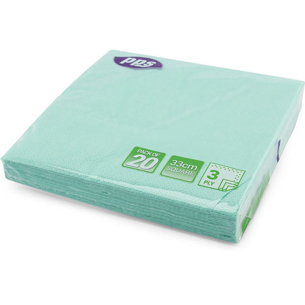 Light Green Napkins - PPS 3 Ply 33cm Party Supplies | PPS99104
