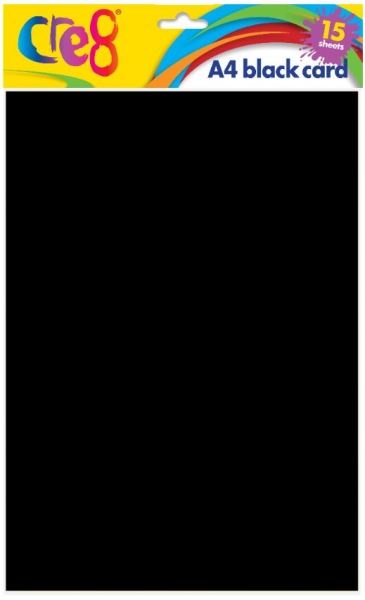 Black Cardstock Paper - CRE8 A4 15 Sheets for Crafting P2013