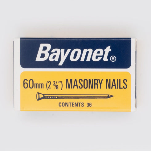 BAYONET ZINC PLATED MASONRY NAILS 60MM 36/PK. FS12212