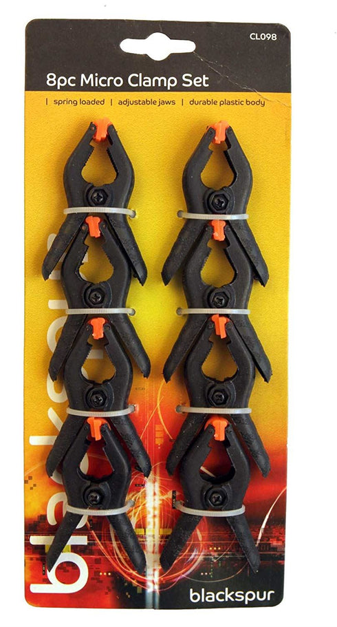 Micro Clamp Set - BLACKSPUR 6 Pack CL098 for Precision Work