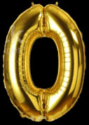 Gold Number 0 Balloon - GSD Giant 86cm Foil Decoration KD30801