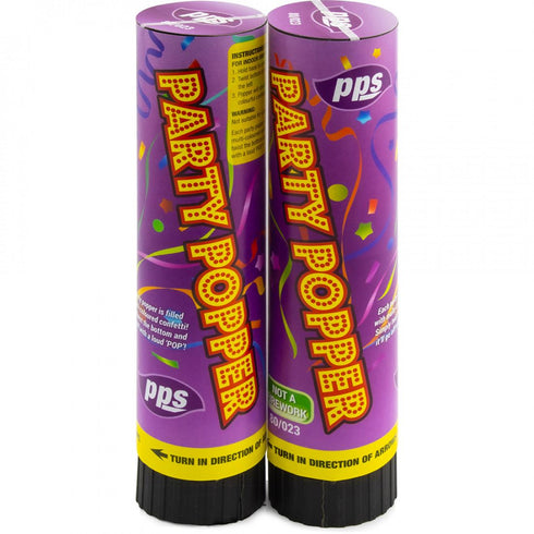 Confetti Cannon Poppers - Colorful Party Celebration 21cm 2 Pack