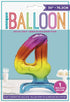 Giant Number Balloon - Rainbow 76cm Foil Number 4 | UNI13264