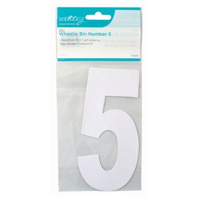 Wheelie Bin Numbers - ASHLEY NO. 5, 2/PK WS515