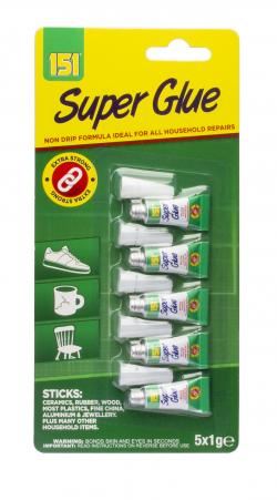 Super Glue Pack - 151 SUPER GLUE 1G 5/PK Quick Bonding