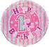 1st Birthday Foil Balloon - Pink Holographic 18 Inch | UNIQUE PARTY