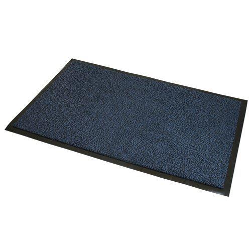 Non Slip Entrance Mat - JVL Commodore 80x120cm Blue/Black