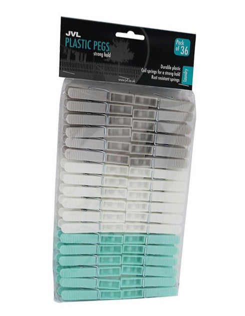 Strong Clothes Pegs - JVL Rust Resistant Plastic 36 Pack 19-280