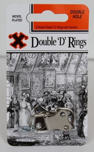 Double D Rings with Screws - SHAW X Nickel Plated 2/Pack FS12859