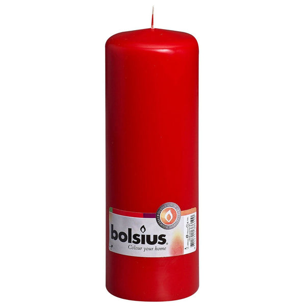 BOLSIUS PILLAR CANDLE RED 200MM X 70MM. 103615570141