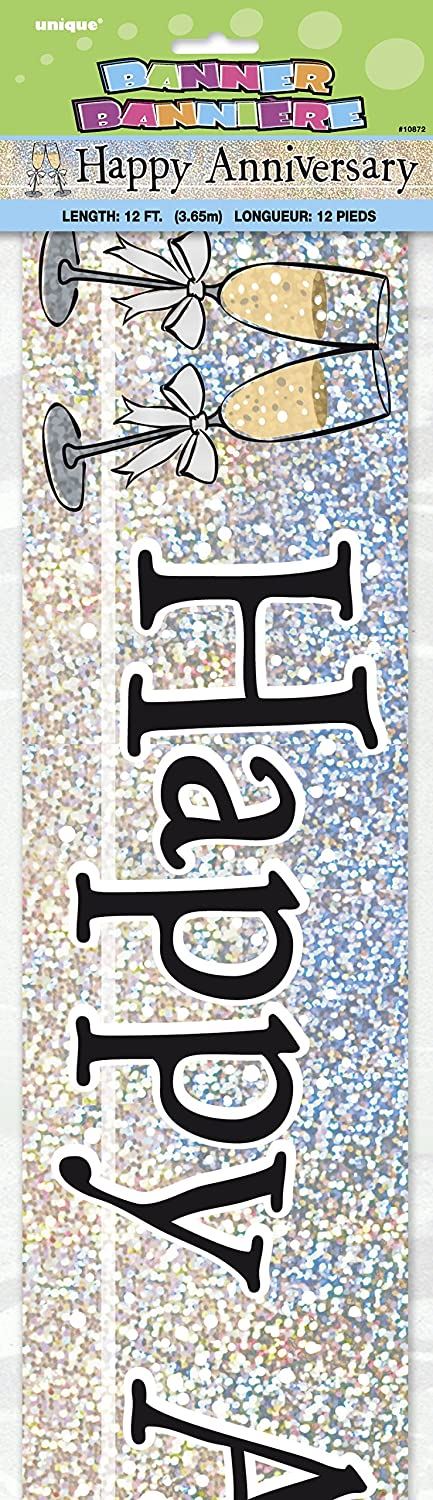 Anniversary Party Banner - Champagne Glass Design 12FT | UNI10872