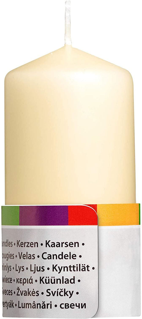 BOLSIUS PILLAR CANDLE IVORY 100MM X 48MM 4/PK. CN5512