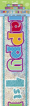 1st Birthday Banner - Holographic 12ft Party Decoration UNI10852