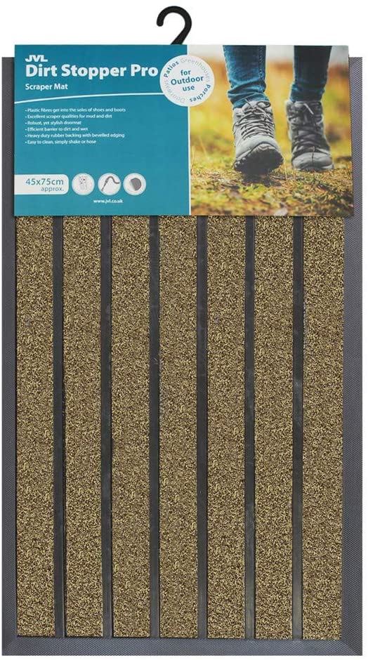 Scraper Door Mat - JVL Dirt Stopper Pro 45x75cm Beige 01-440BE