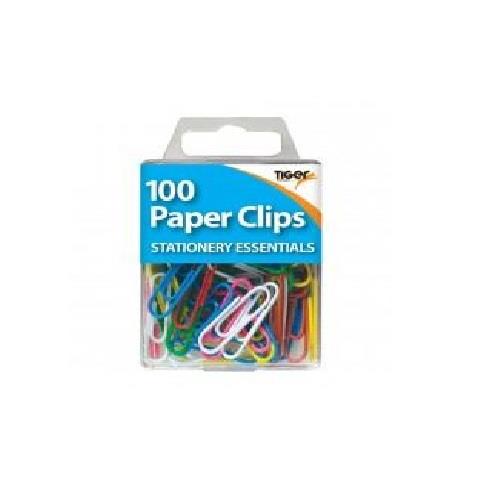 Multicolour Paper Clips - 100 Tiger Essentials T301587