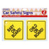 2X CAR SAFETY SIGNS BABY CHILD ON BOARD SUCTION CUP. RY3109