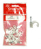 White Cable Clips 8mm - STAR PACK 25 Round Cable Clip 72093