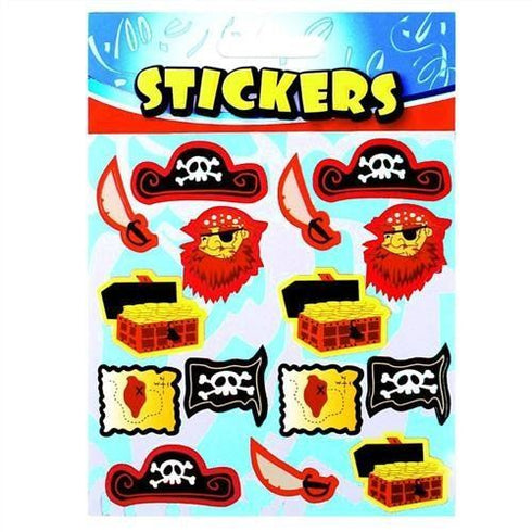 12 X PIRATE STICKER SHEETS - PARTY BAG FILLERS TOY. 140792