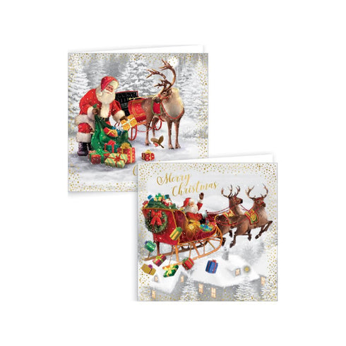 GIFTMAKER SANTA CHRISTMAS GREETINGS CARDS 10/PK. GC803
