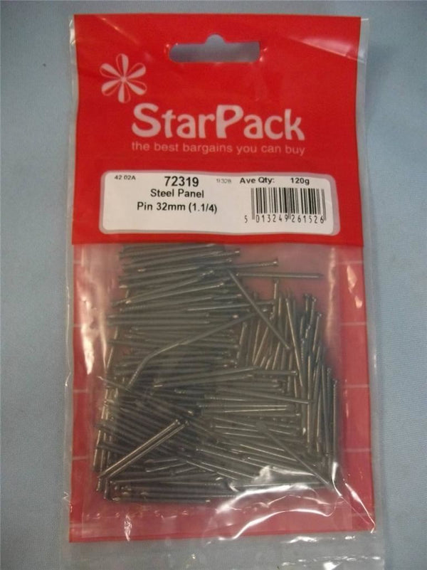 Panel Pin Steel 32mm - Durable STAR PACK 95G Nails for DIY