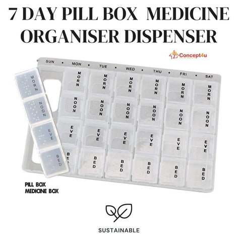 Pill Organizer Box - 7 Day Medicine Dispenser DGI0214 HH1025