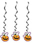 3 HANGING DECORATIONS HALLOWEEN GHOST PUMPKIN. 44227