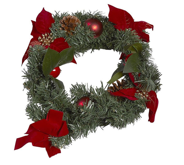 POINSETTIA FLOWER CHRISTMAS WREATH 40CM. 871125249094
