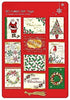 50 CHRISTMAS FOIL TAGS TRADITIONAL DESIGN. TRDD