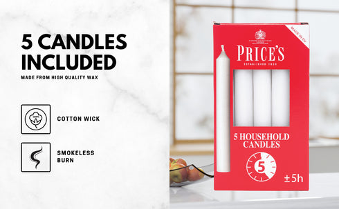 PRICES HOUSEHOLD CANDLE 5HRS 5/PK. HC056028 354052