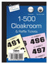 JUST STATIONERY 1-500 CLOAKROOM TICKET. TA8000