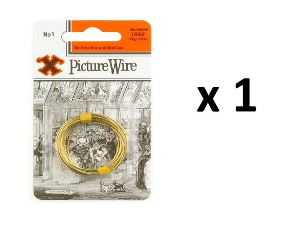 Brass Picture Wire - SHAW X NO.1 3M, Holds Up To 6KG / 13LBS