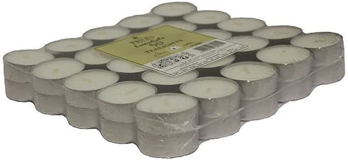 PRICES TEALIGHT CANDLES BAG OF 50 4 HOUR BURN TIME FLAT PACK. TE041628PE