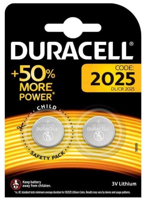 CR2025 Coin Battery - Duracell Specialty 3V Lithium 2-Pack