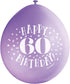 60th Birthday Balloons - Unique Party Happy Multicolour Pack