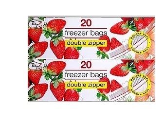 TIDYZ FREEZER BAGS 20 RESEALABLE. B0315
