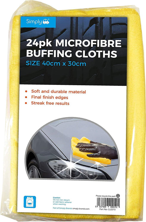 Microfibre Cleaning Cloths 24-Pack - Premium Buffing Cloths