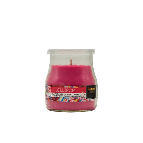 LUMAR AROMATIC LOLLIPOP SCENTED YOGURT GLASS CANDLE JAR 100GM 24HRS. PS109408