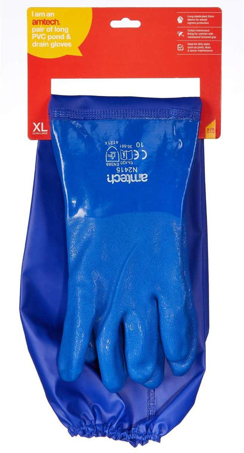 Heavy Duty Pond Gloves XL - AM-TECH N2415 for Protection