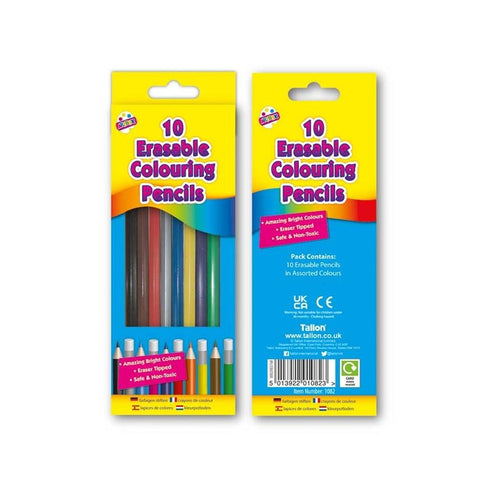 ARTBOX ASSORTED ERASABLE COLOURING PENCILS 10/PK. TA1082