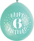 6th Birthday Balloons - Unique Party Happy Latex Pack | UNI56040