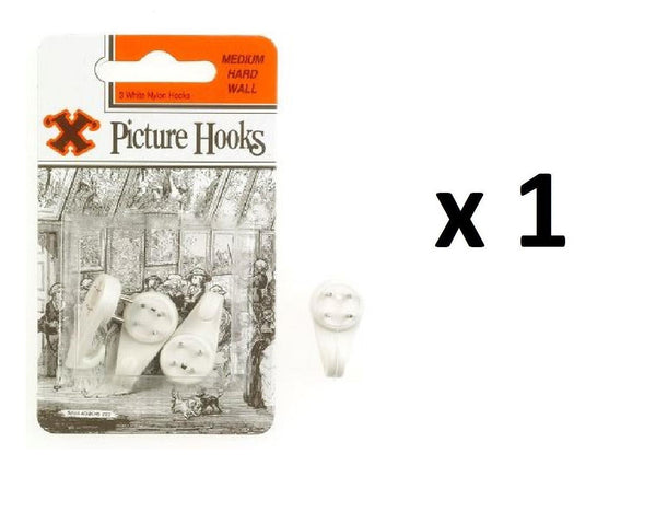 White Picture Hooks - SHAW X Medium Hard Wall 3/Pack FS12828