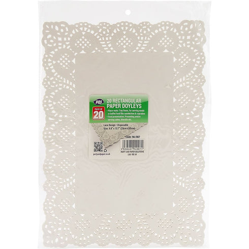 Rectangle Paper Doilies 35x25cm - Elegant Table Decor 20/Pack