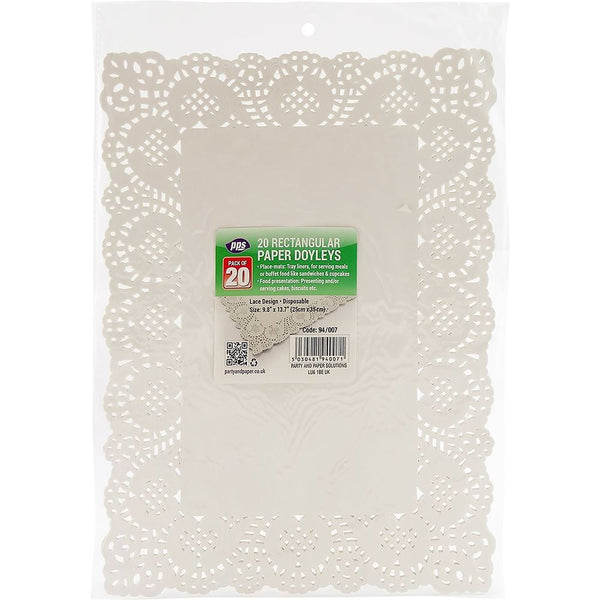Rectangle Paper Doilies 35x25cm - Elegant Table Decor 20/Pack