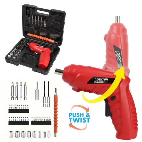 DEKTON 2 IN 1 3.6V CORDLESS SCREWDRIVER DRILL SET WITH RECHARGEABLE BATTERY. DT600015