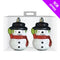 CHRISTMAS GLITTER SNOWMAN BAUBLES 2/PK. DP55076