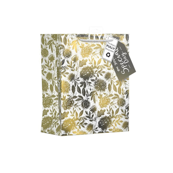Large Floral Gift Bags - GIFTMAKER Foil Finish 36x28cm