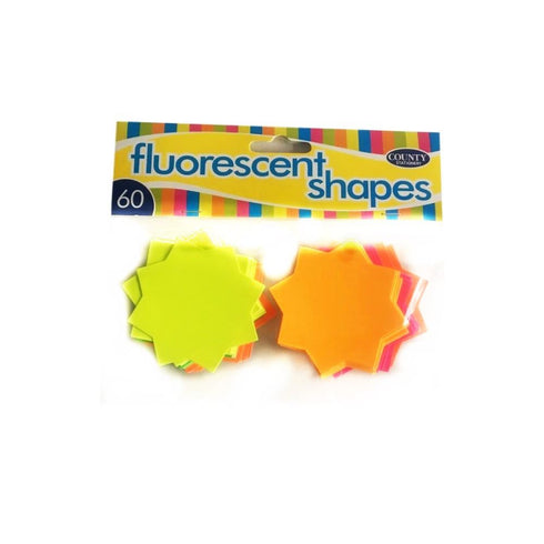 Fluorescent Craft Shapes - COUNTY 60 PCS 60 MM C341