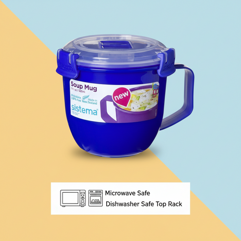 SISTEMA KLIP IT SOUP MUG SMALL 565ML ASSORTED COLOUR. S21142