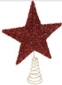 CHRISTMAS TREE TOPPER STAR DESIGN WITH FLECK FINISH RED. 512000R